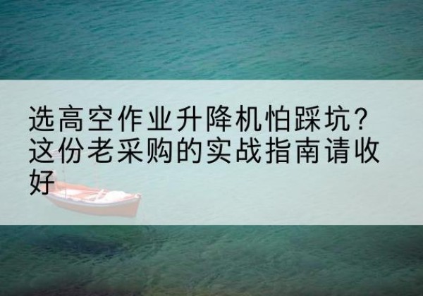 白沙高空作业升降机厂家推荐-选高空作业升降机怕踩坑？这份老采购的实战指南请收好