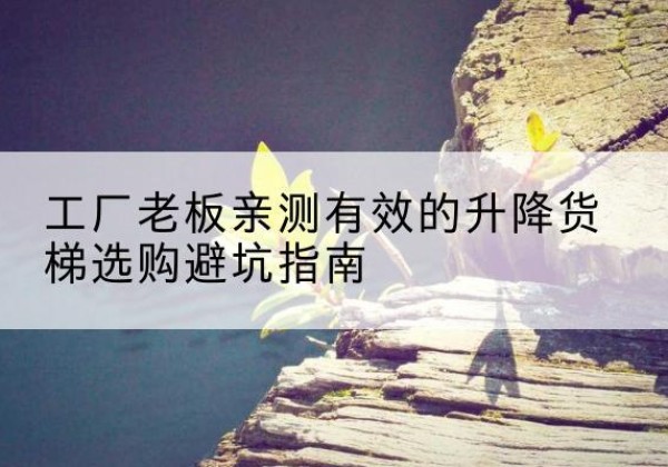 白沙升降货梯怎么选-工厂老板亲测有效的升降货梯选购避坑指南